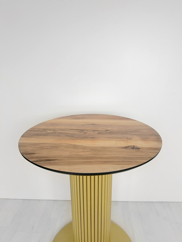 Столешница Фанера, диаметр 600, цвет - Индийское дерево, черный торец